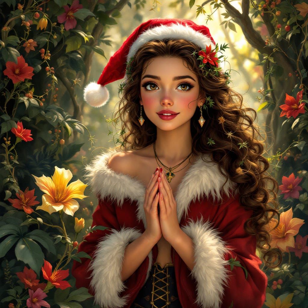 Princess Belle's Jungle Christmas: A Romantic Painting