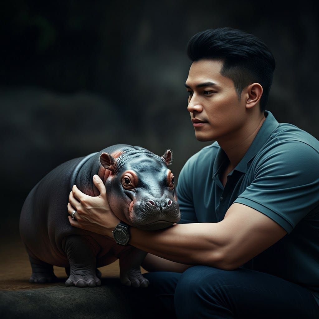 Moo Deng a baby hippo in Thailand . #baby_hippo #moodeng #th...