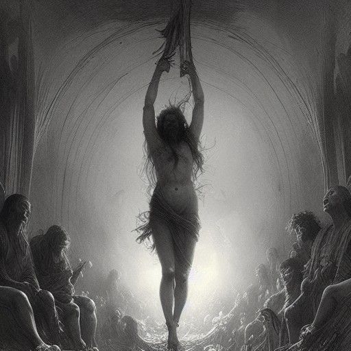 Horrific Insanity in Engraving Style