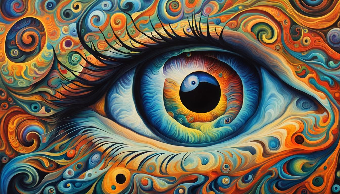 Surreal Eye Optical Illusion in Psychedelic Style
