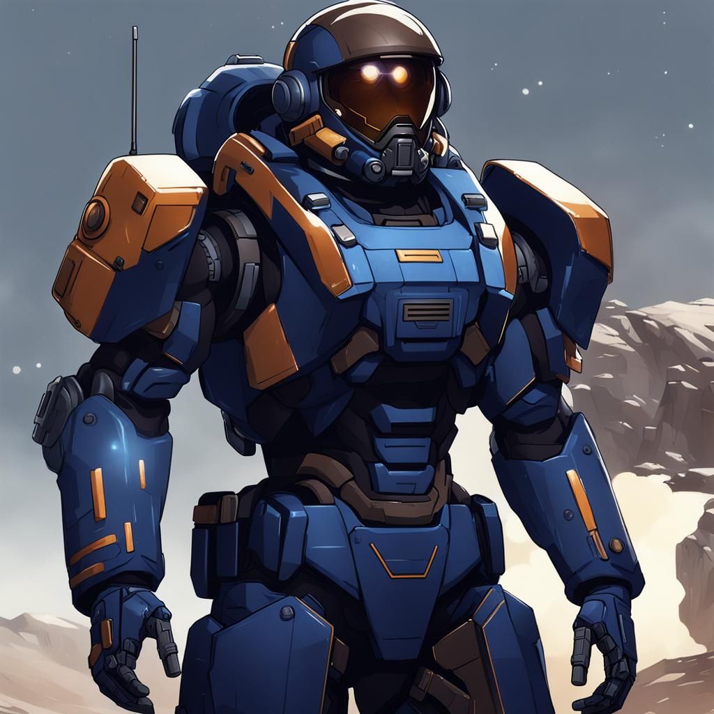 Dark Sci-Fi Mech Pilot in Tactical Uniform