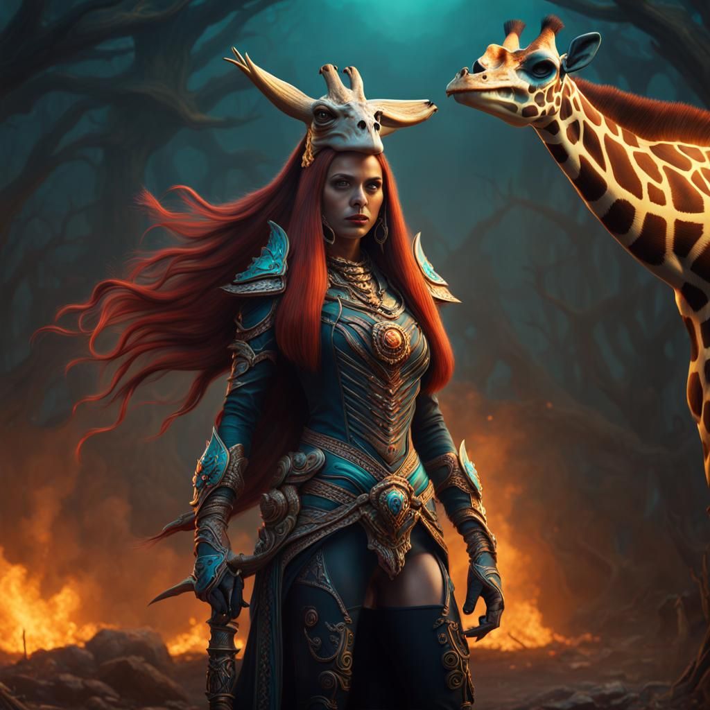 Surreal Skull Woman: Detailed Digital Art