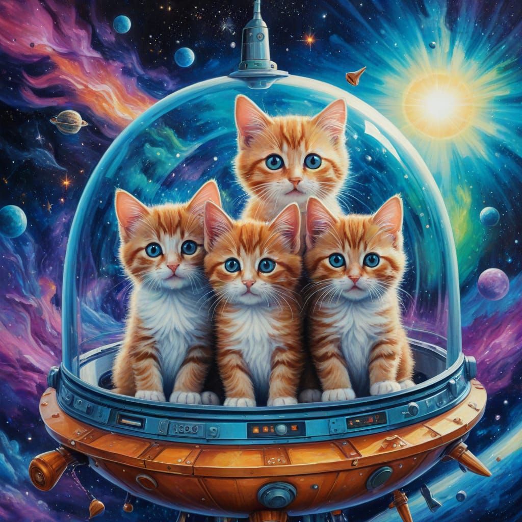 Cosmic Kittens in Dreamcore Fantasy