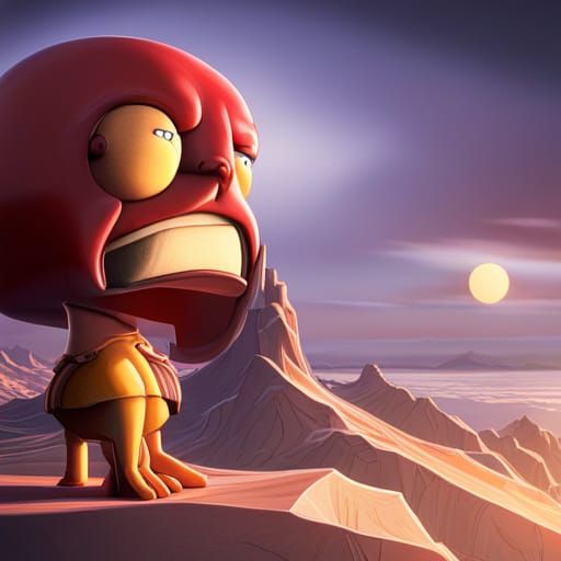 Homer Simpson as Colossal Titan, 1920s Photo