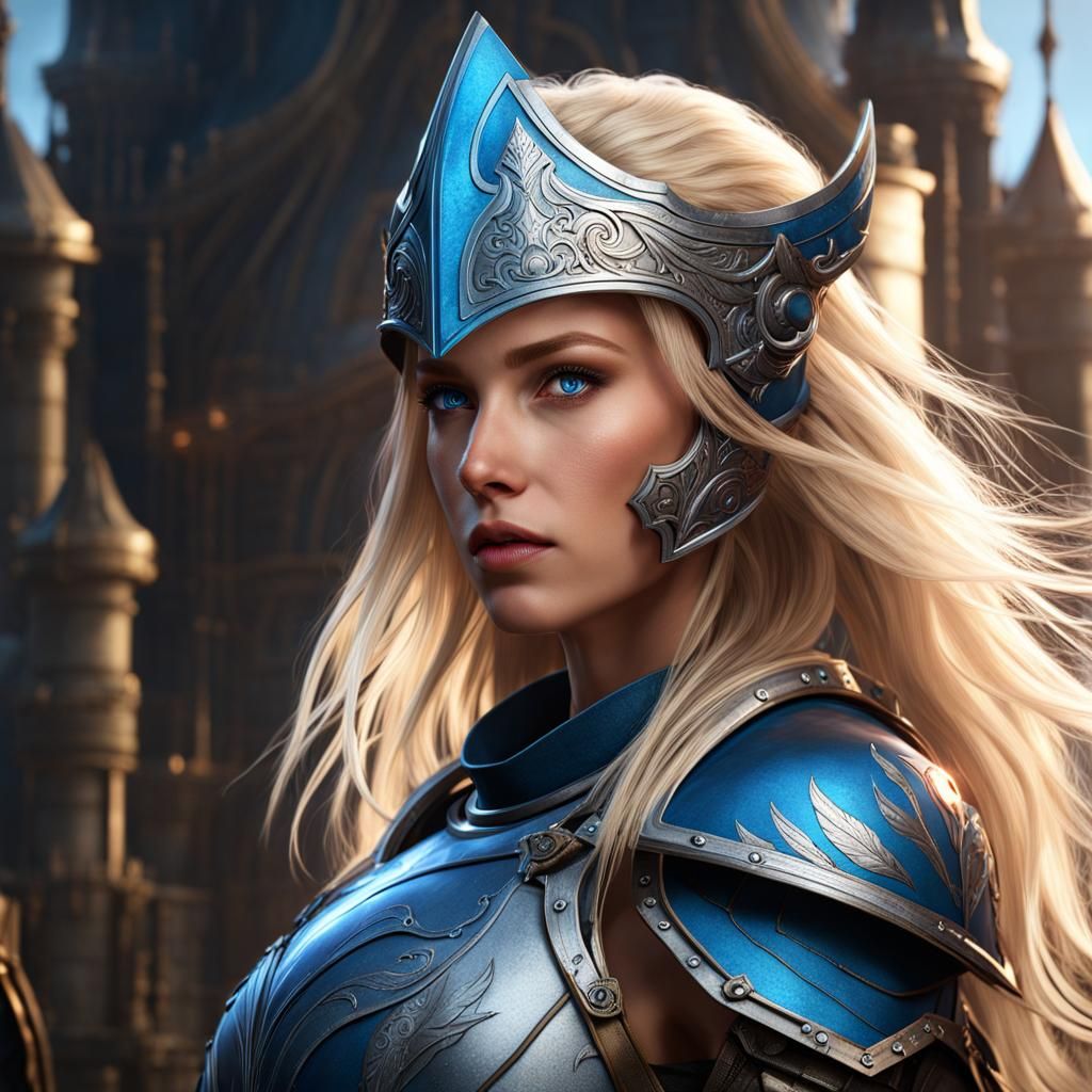 Armored Blonde Girl: Fantasy Concept Art