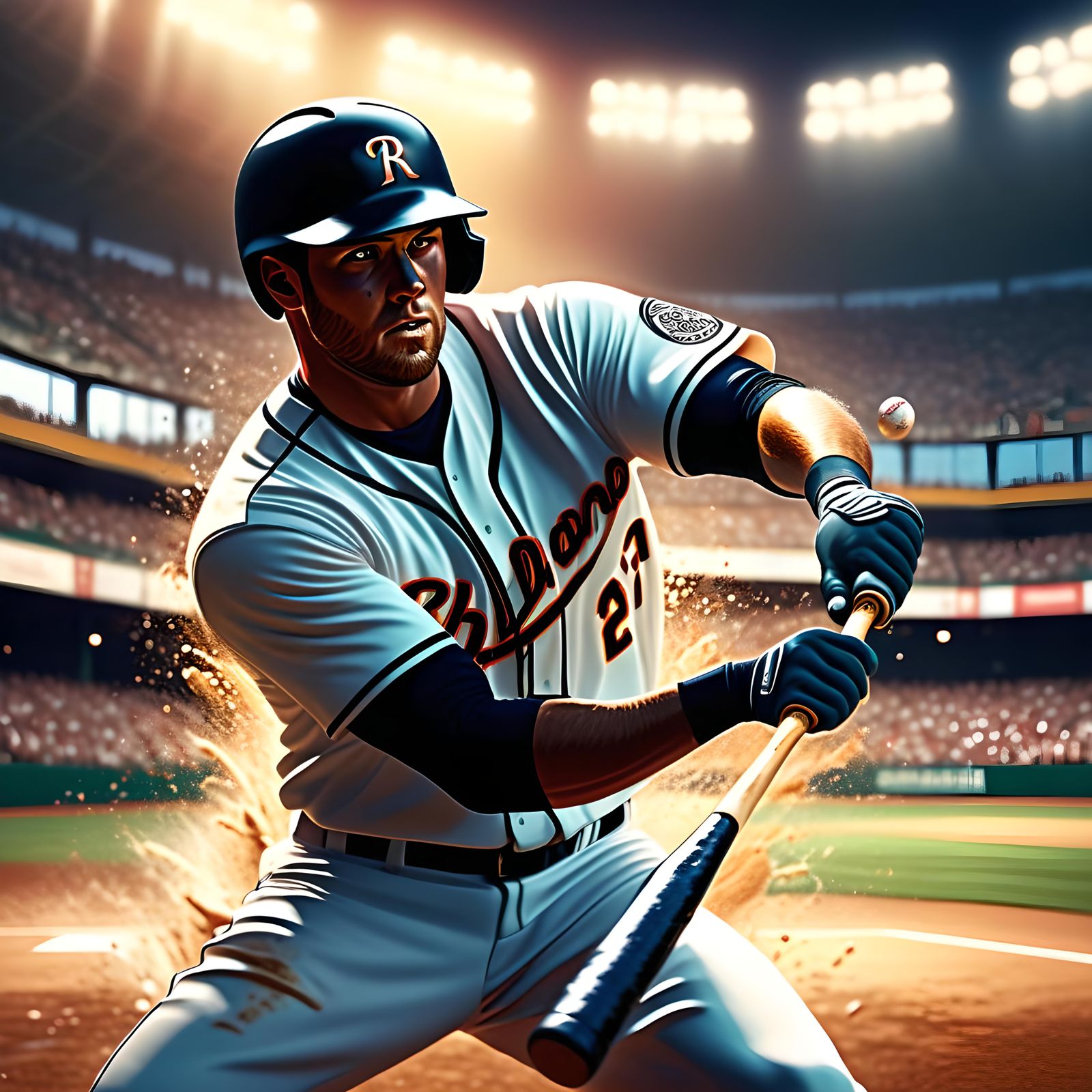 Hyperrealistic Home Run in Splash Art Style