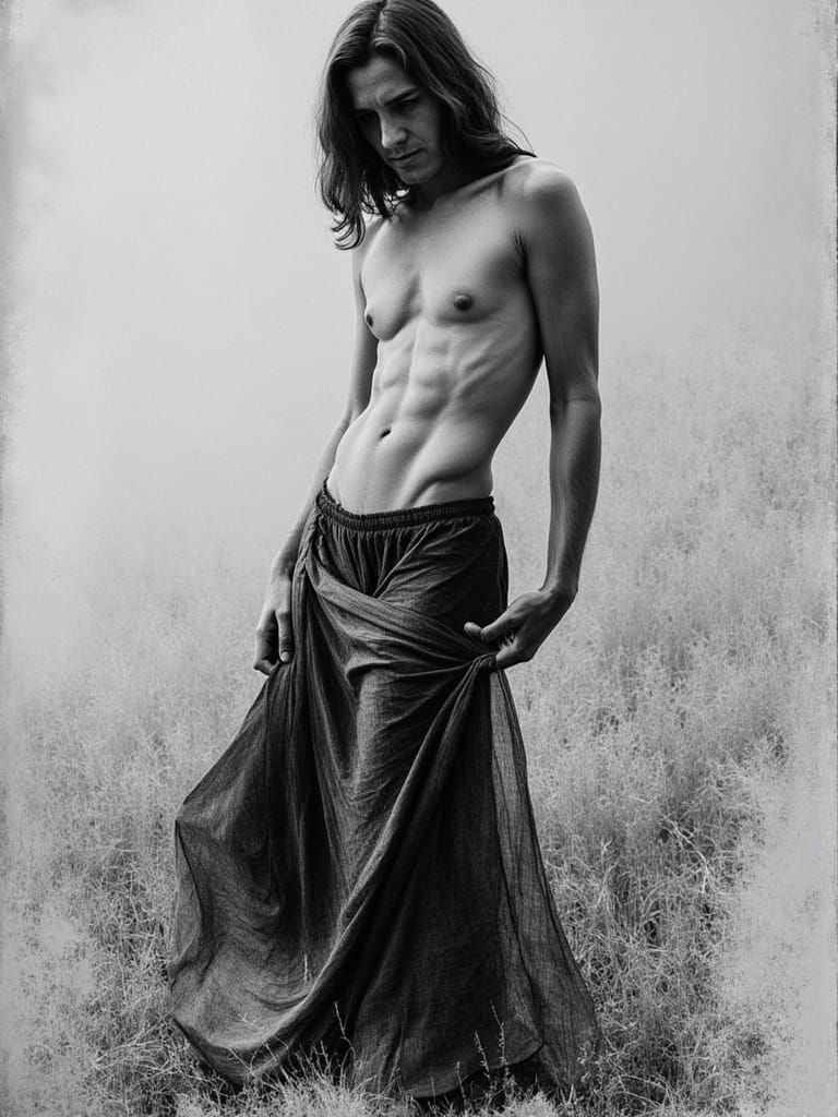 Elegant Danger: Charcoal Portrait of a Classical Figure