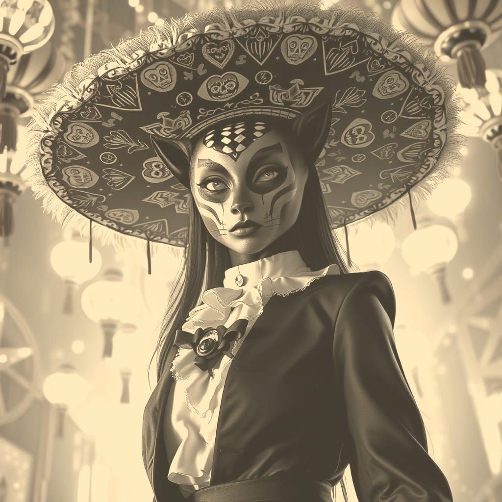 Santa Muerte: Day of the Dead Black Panther Goddess