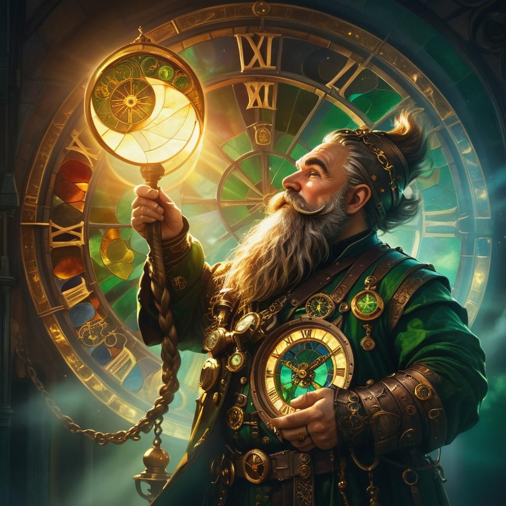 Steampunk Dwarf Time Keeper in Gothic Clock Tower