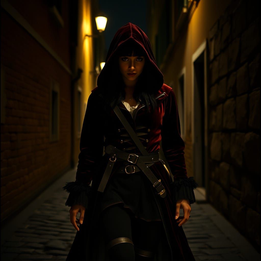 Musketeer in Venice Alleyway, Chiaroscuro Lighting