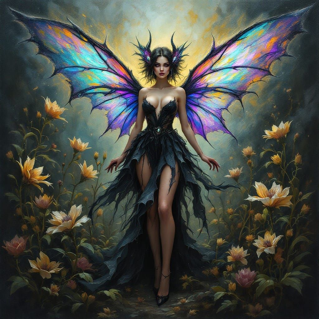 Enchanting Fairy in Cyberpunk Fashion