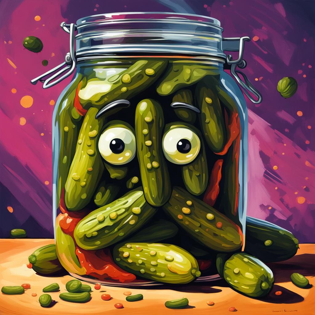 Pickle's Horror: An Abstract Food Scene