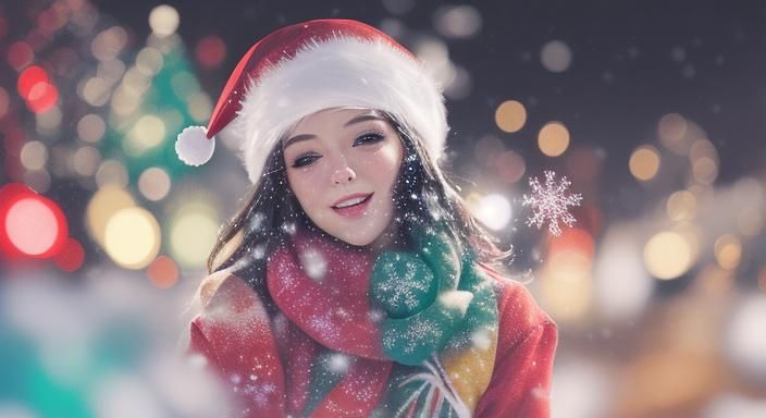 Colorful Abstract Christmas Lights in Hyperrealistic Style