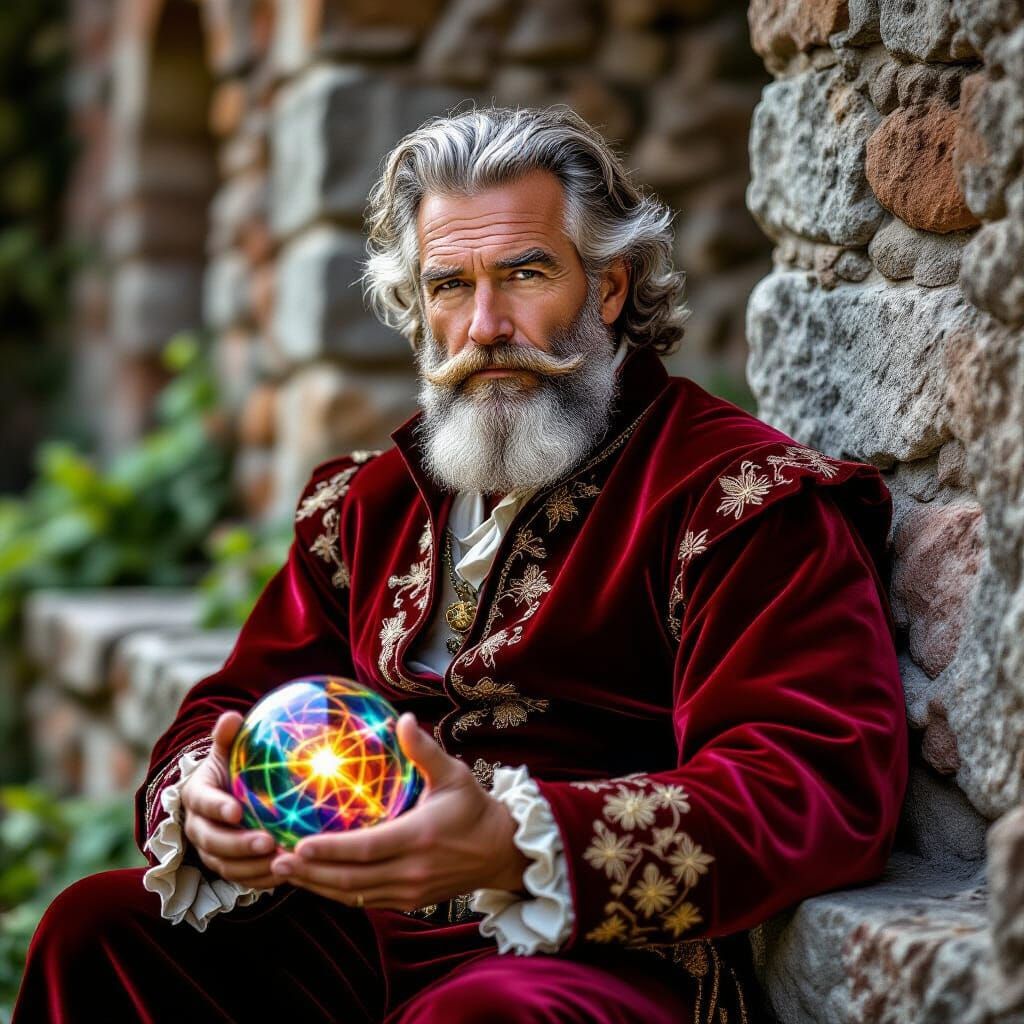 Renaissance Gentleman with Magical Artifact