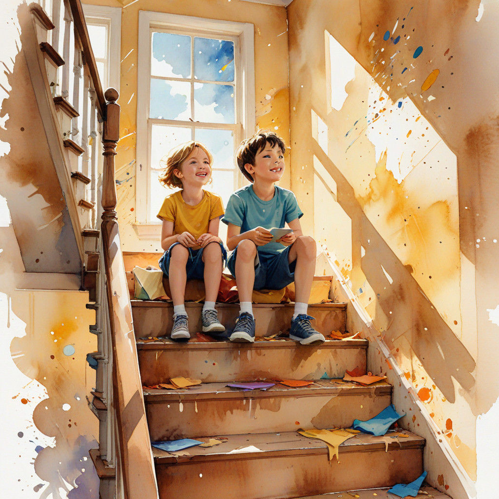 Whimsical Children at Play in a Golden Afternoon