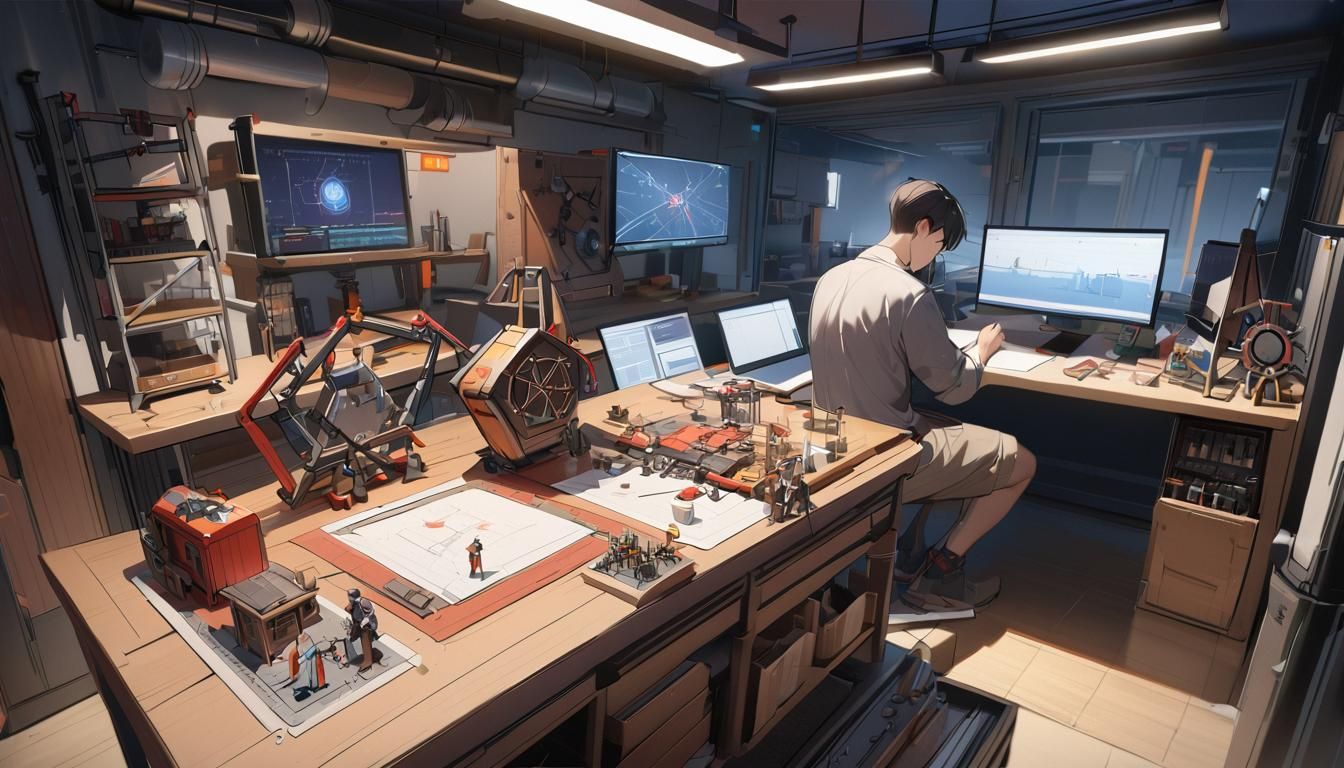 Engineer Inspects Flux Capacitor Model in Design Studio