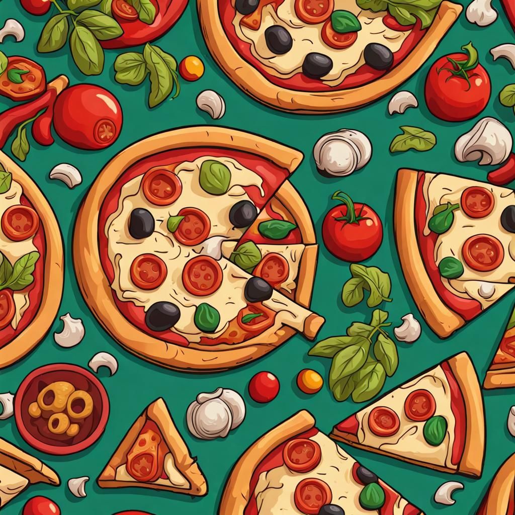 Colorful Italian Pizza with Roman Empire Theme