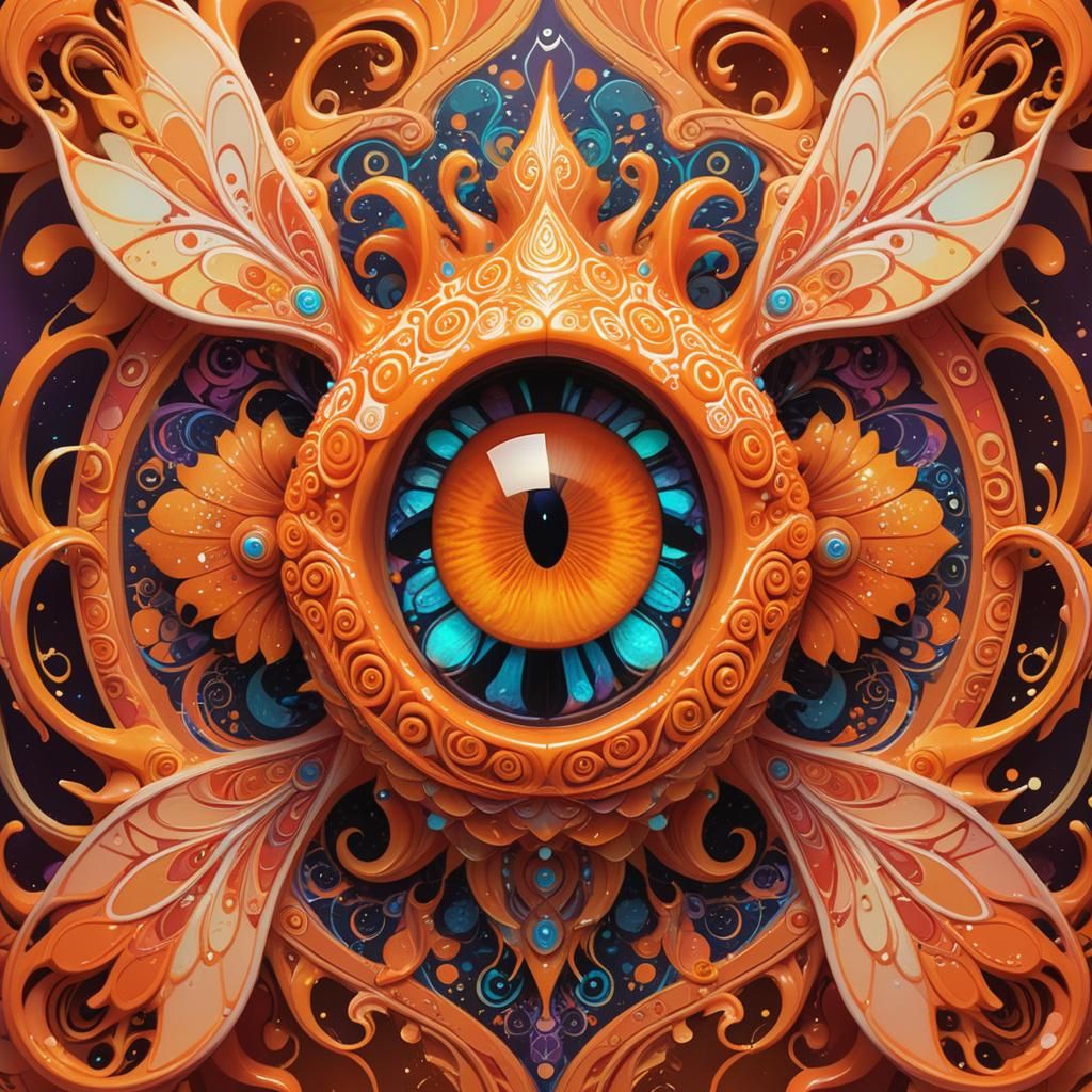 Mesmerizing Orange Creature in Vibrant Concept Art