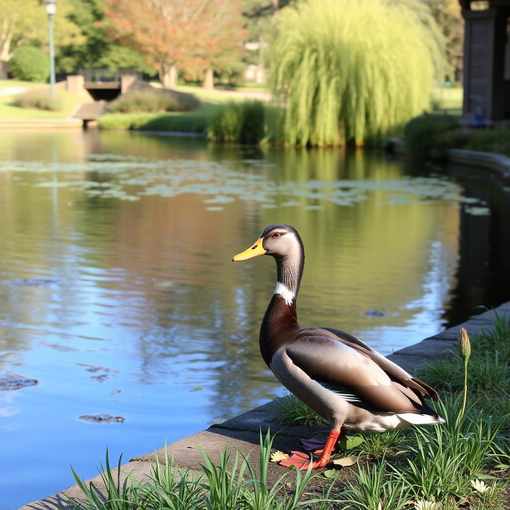 Duck and Drake by the Lake