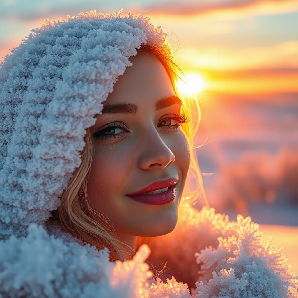 Ethereal Morning Awakening in Vibrant Frosty Landscape