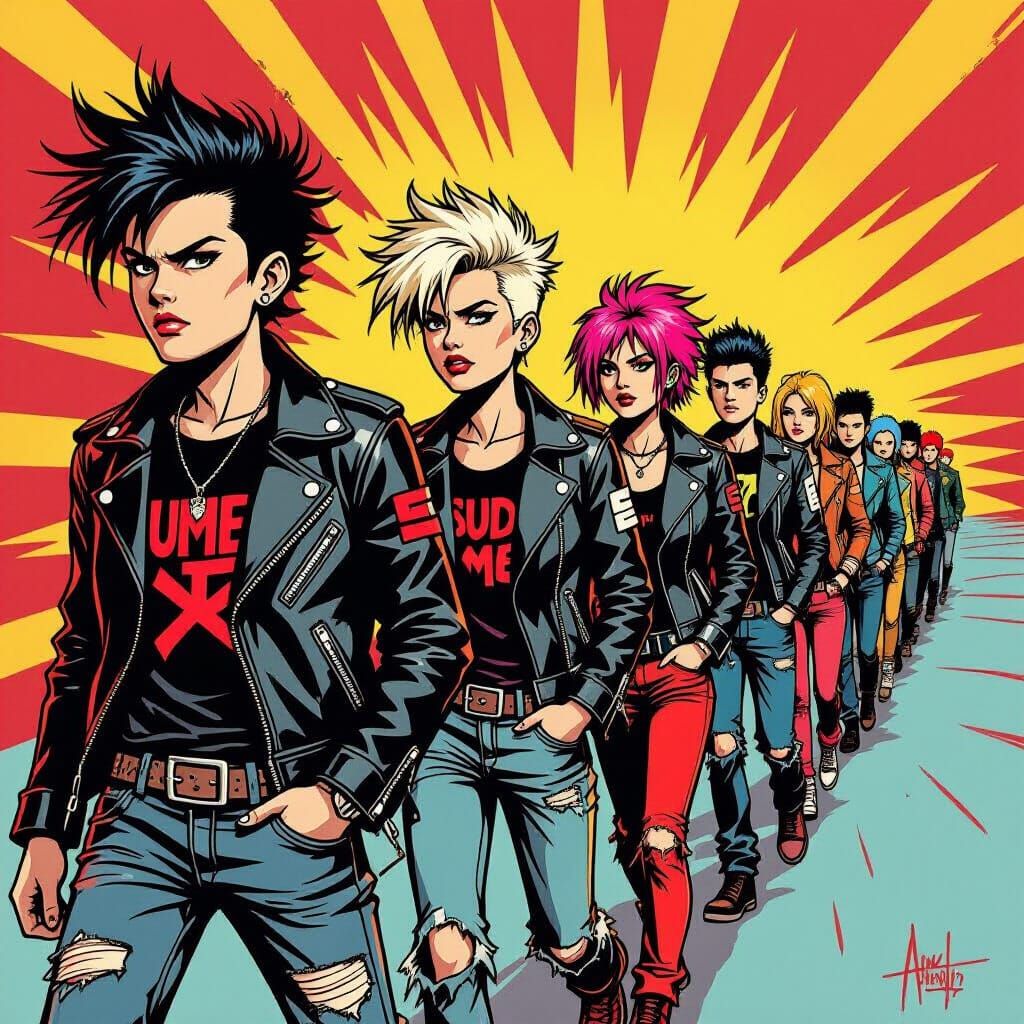 Punk Rock Teens Against the Wind, Comic Book Style