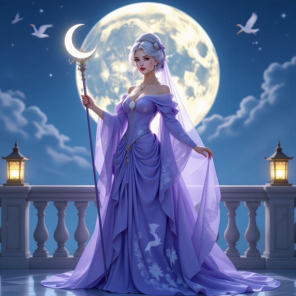 Victorian Duchess with Moon Scepter in Japanese Style