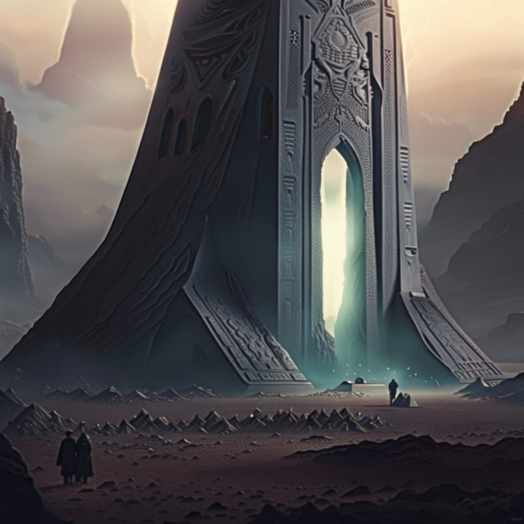 Epic Ancient Alien Obelisk Digital Matte Painting