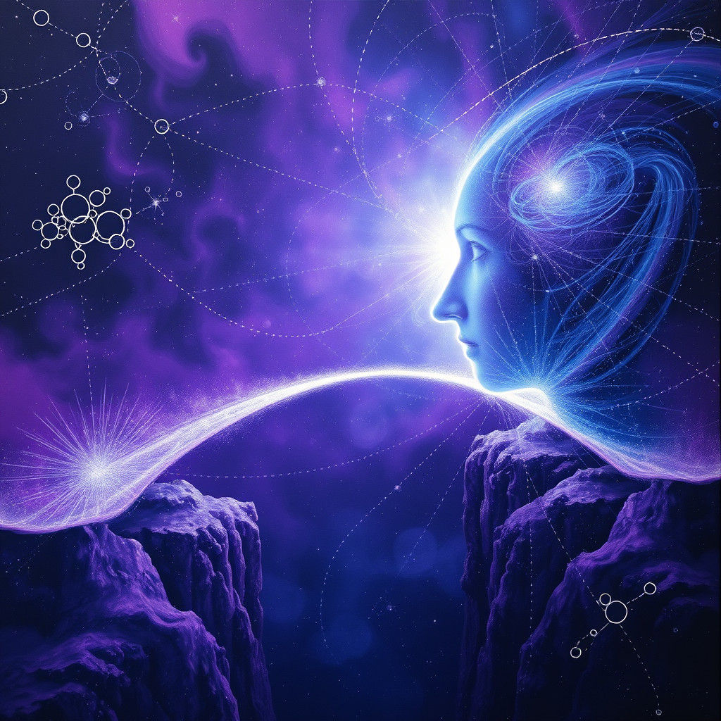 Cosmic Bridge: Science Meets Consciousness in Surreal Landsc...