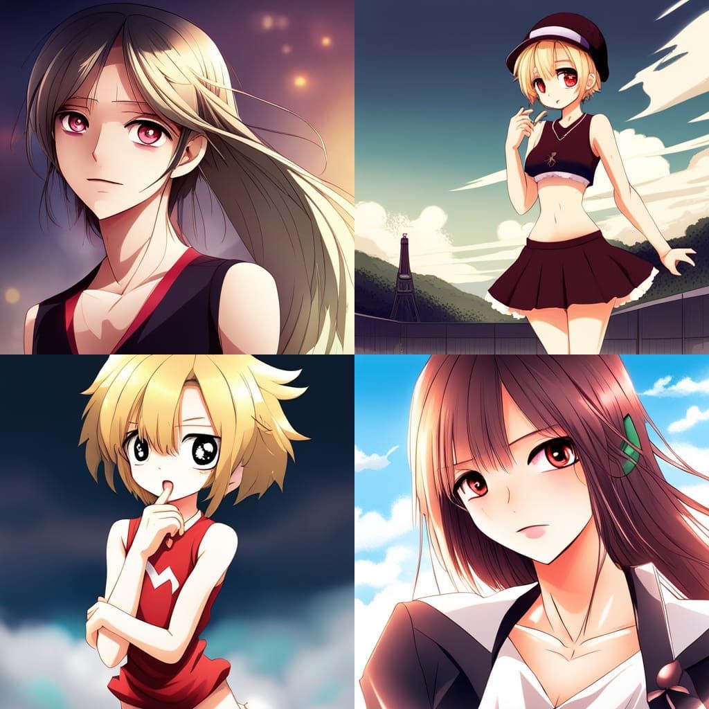 Anime Style Girl with Blonde Hair