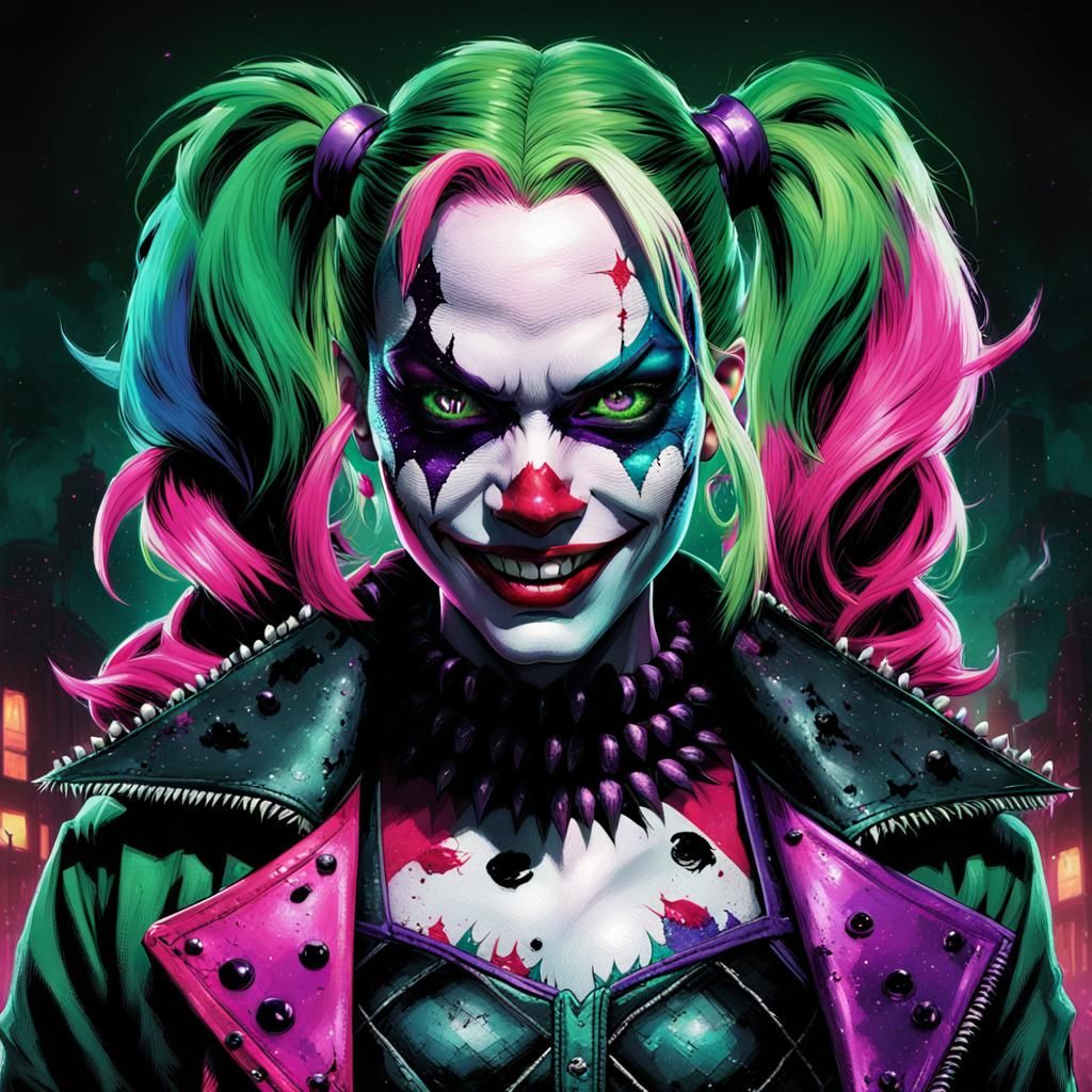 Harley Quinn Venomized: Vibrant Concept Art