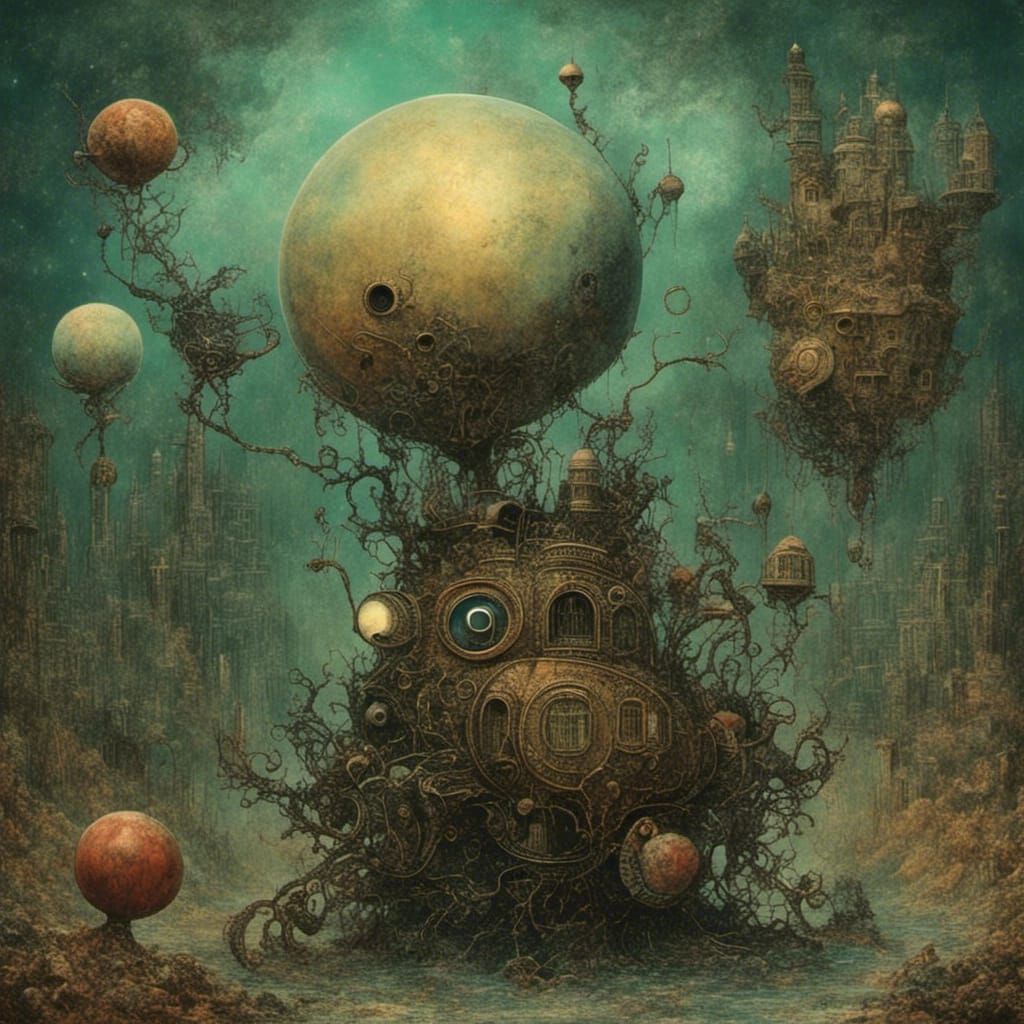 Surreal Art Deco Vaporwave Quantum Equilibrium