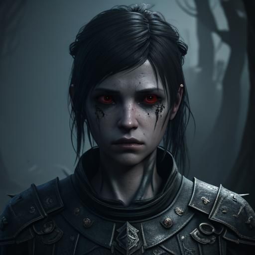 Dark Fantasy Female Character for Horror Game
