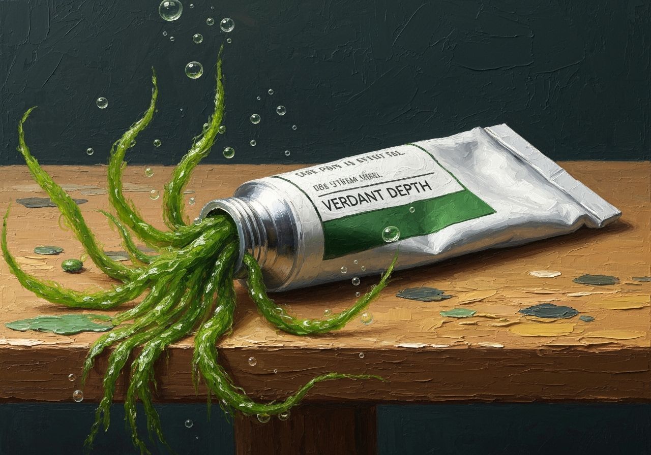 Verdant Depths: Algae Bloom in Oil Paint