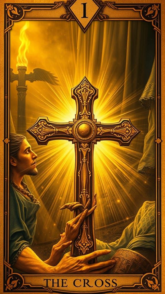 A close-up illustration of the Cross Lenormand card in the H...