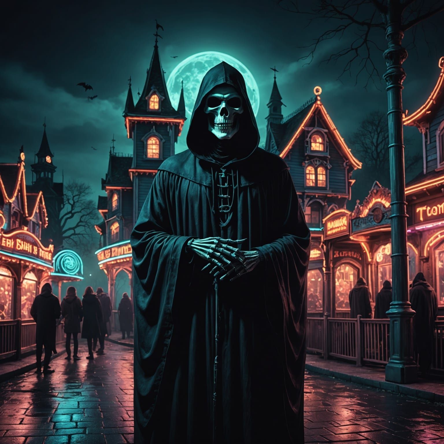 Grim Reaper at Haunted House Ride