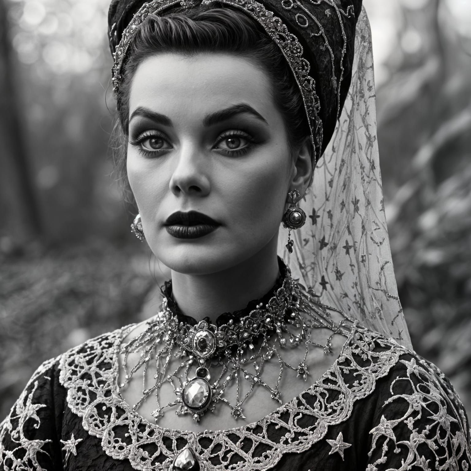 Classic 1950s Witch in Black and White