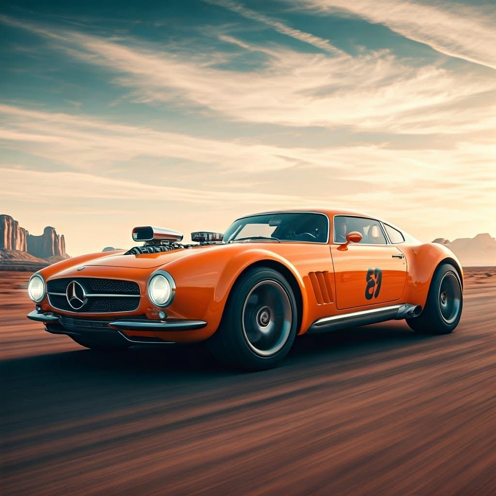 Madmax Mercedes Concept Stunts in Fluo Orange Hotrod