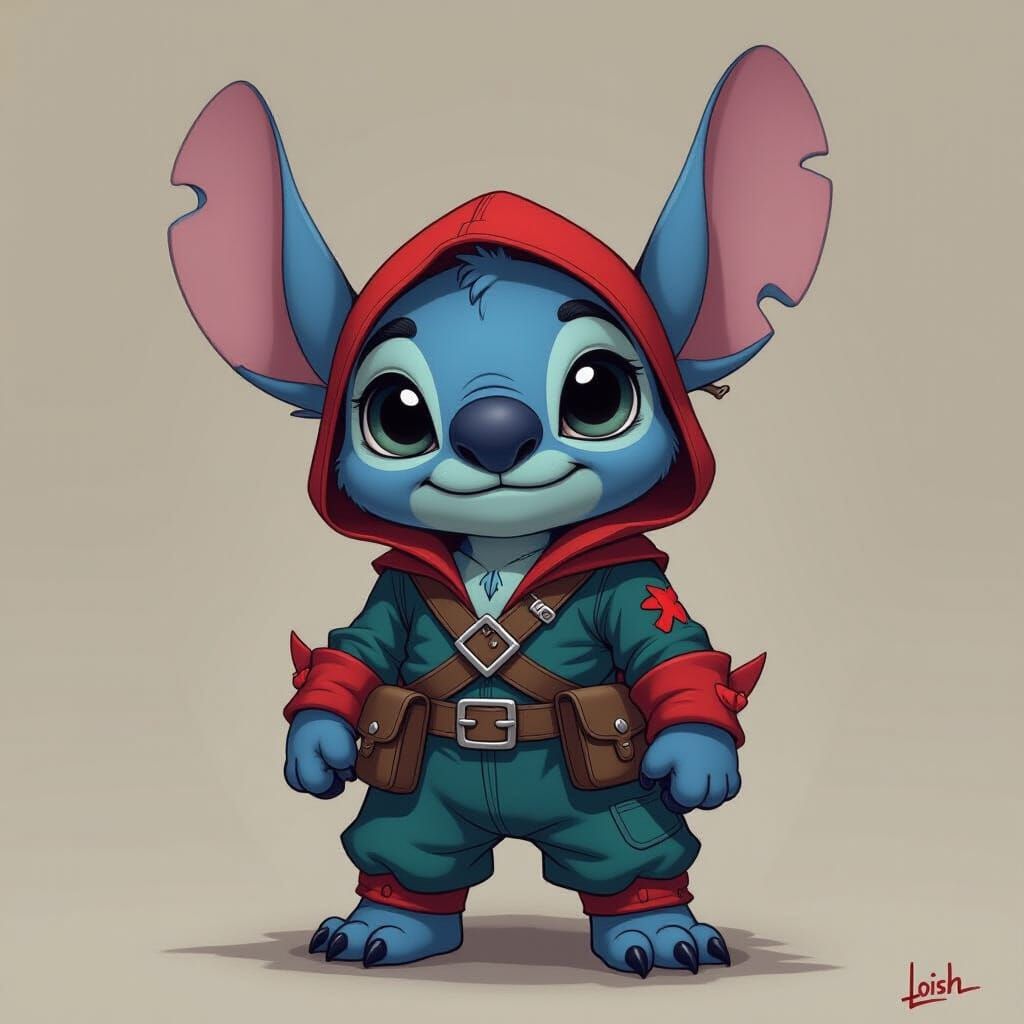 Villainous Stitch Blending Cartoon and Realistic Styles