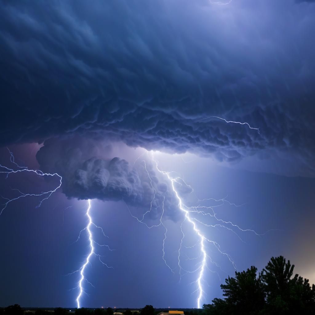 Severe Thunderstorm with Intense Lightning