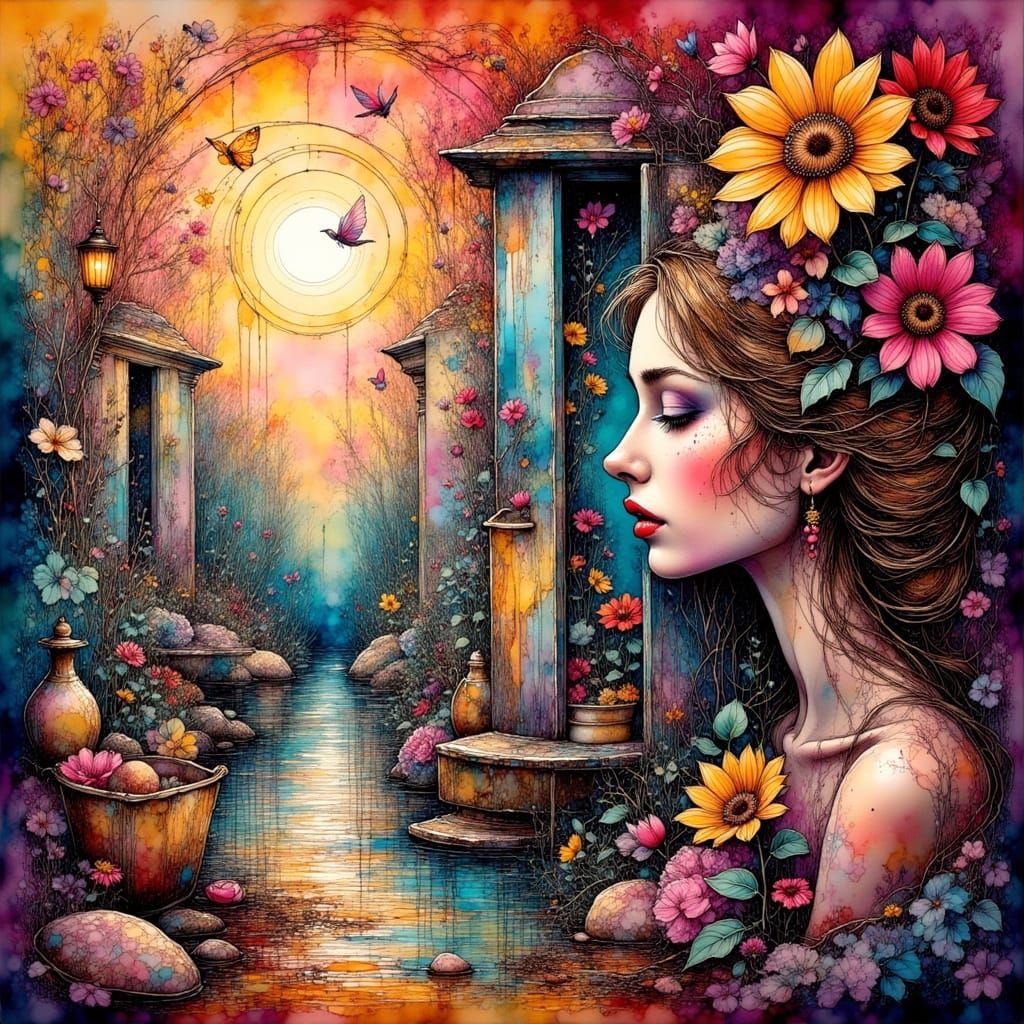 Surreal Dreamscape in Vibrant, Expressive Colors