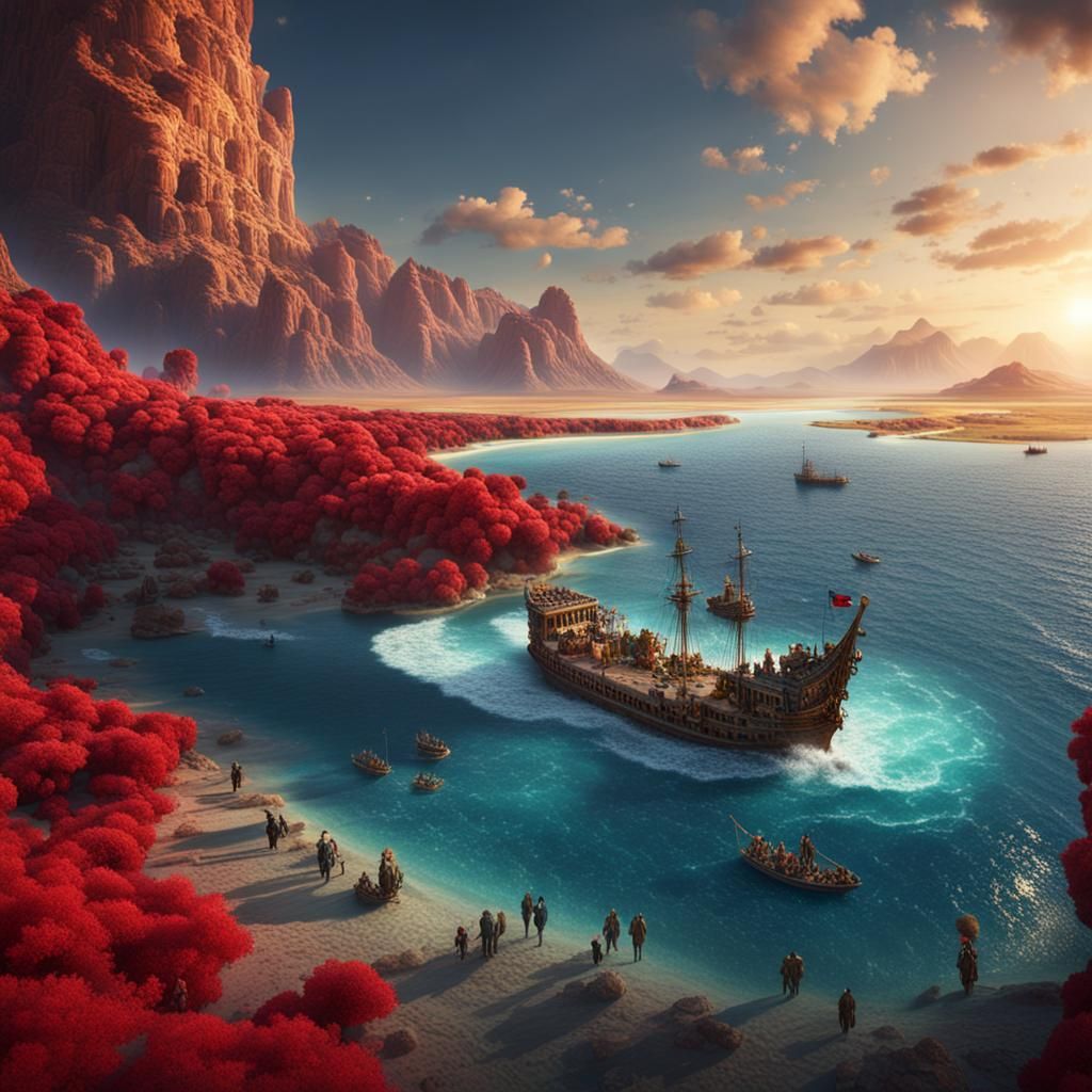 Red Sea Miracle: A Detailed Matte Painting