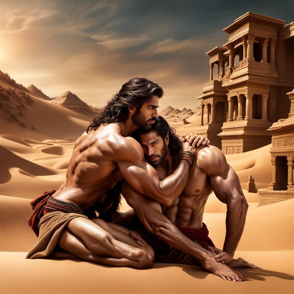 Hot men in a hot place