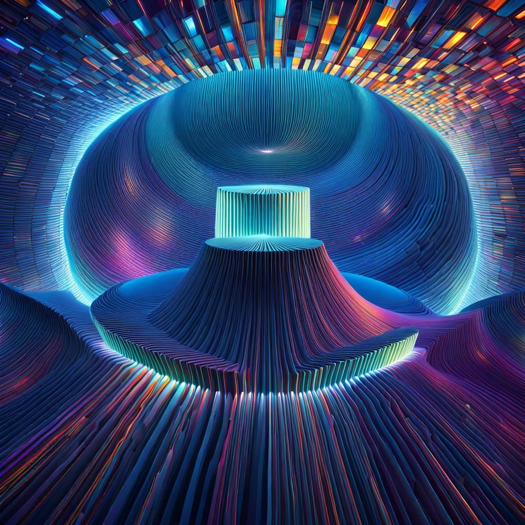 Vivid Geometric Landscape in Abstract CGI Style