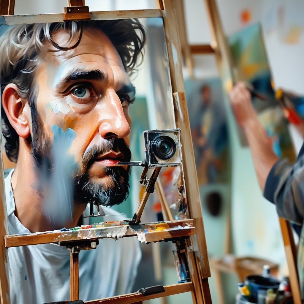 Painter's Self-Portrait in Camera, Concept Art