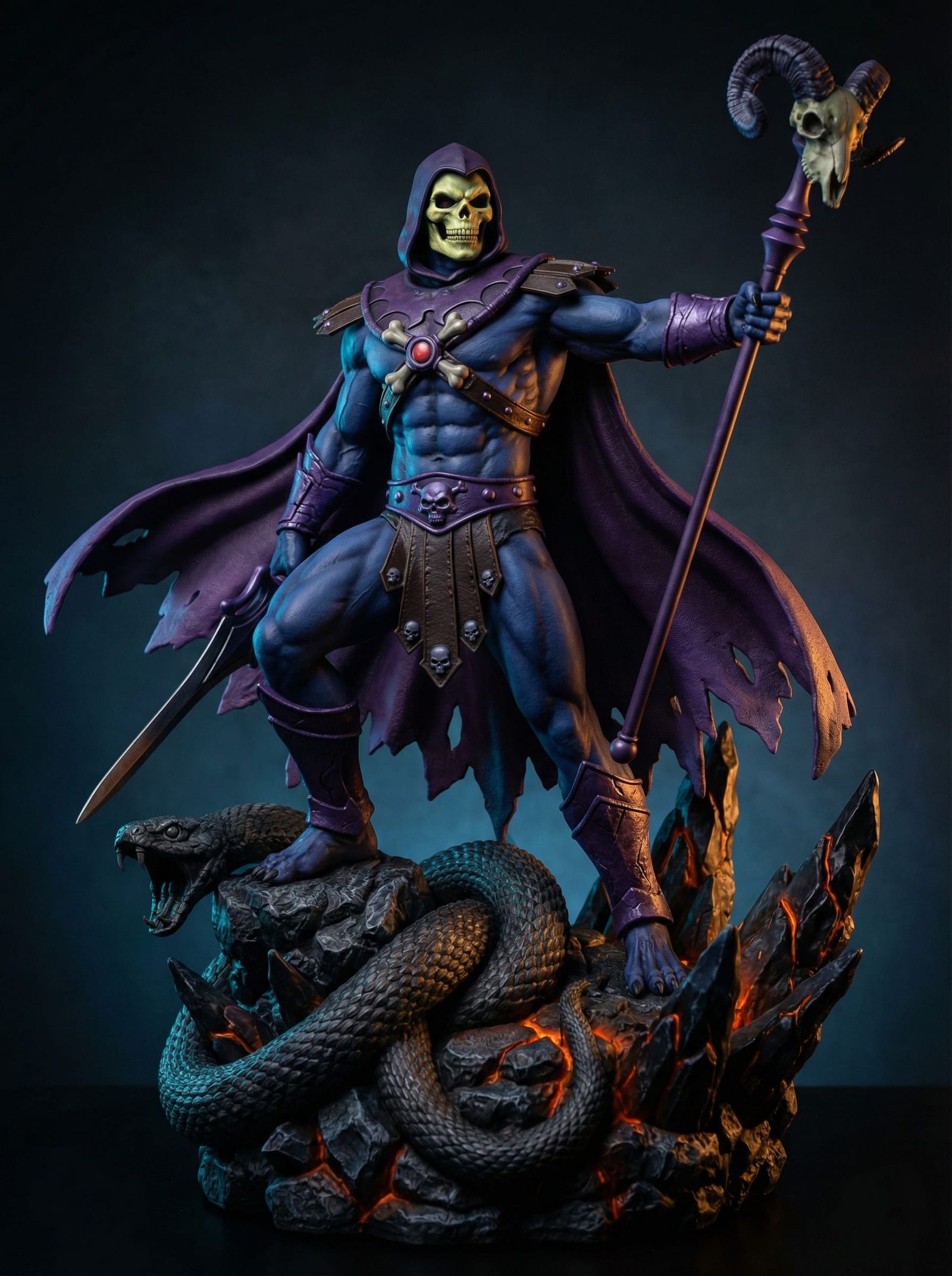 Skeletor Statue: Lord of Destruction with Havoc Staff