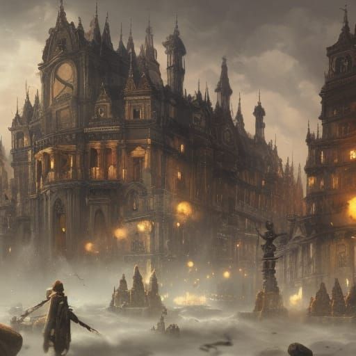 Apocalyptic Cityscape in a Matte Painting Style