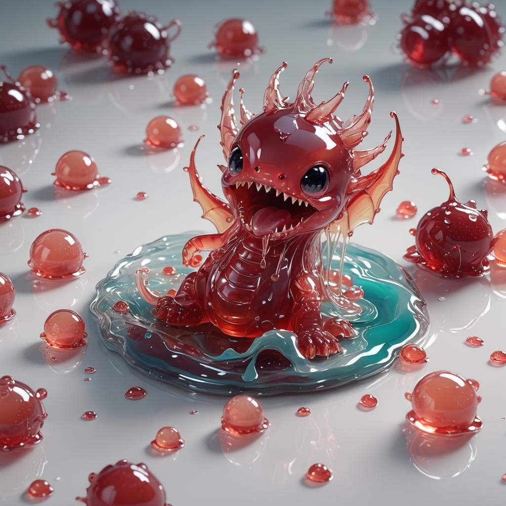 Cute Jelly Dragon in 3D Anime Art