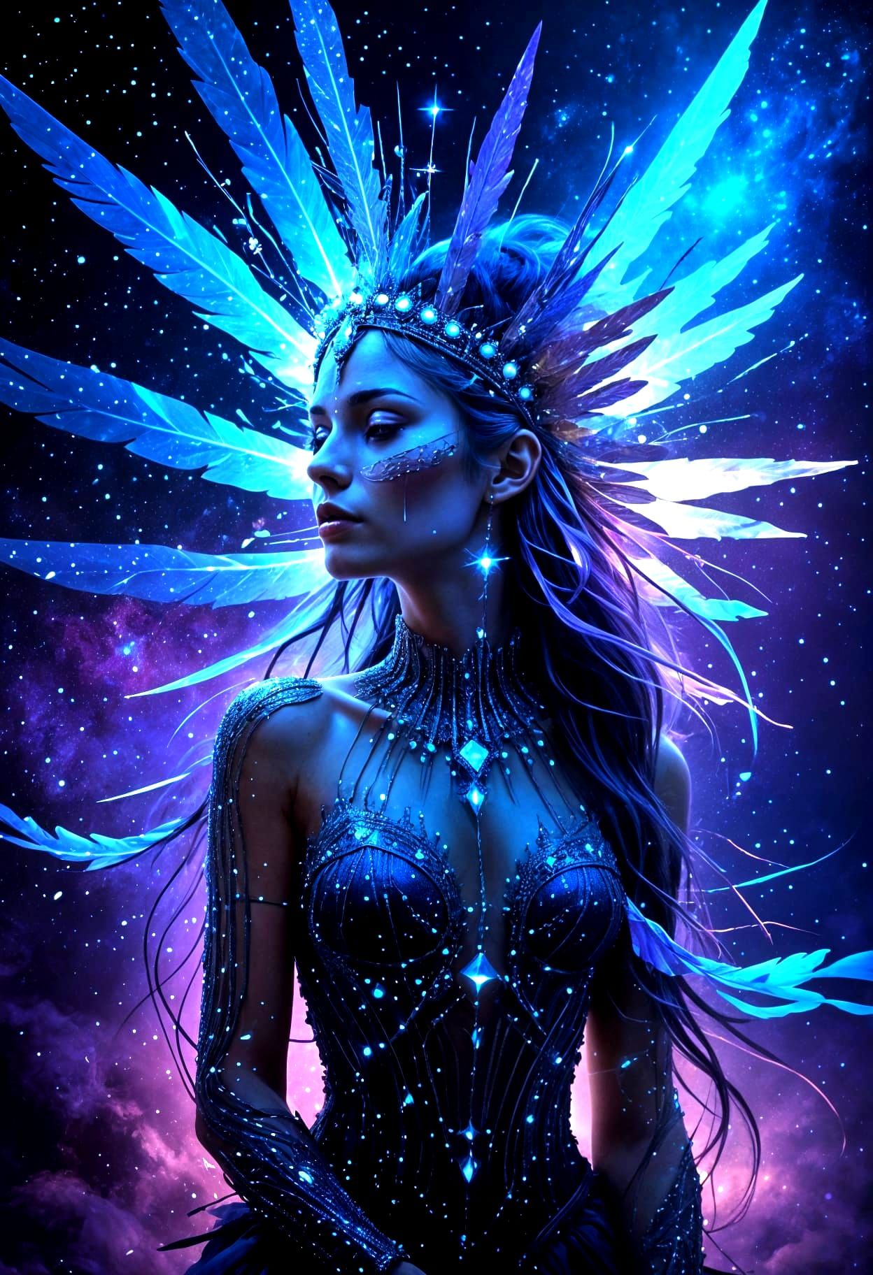 Hyperrealistic Portrait of a Beautiful Woman in Vibrant Atti...