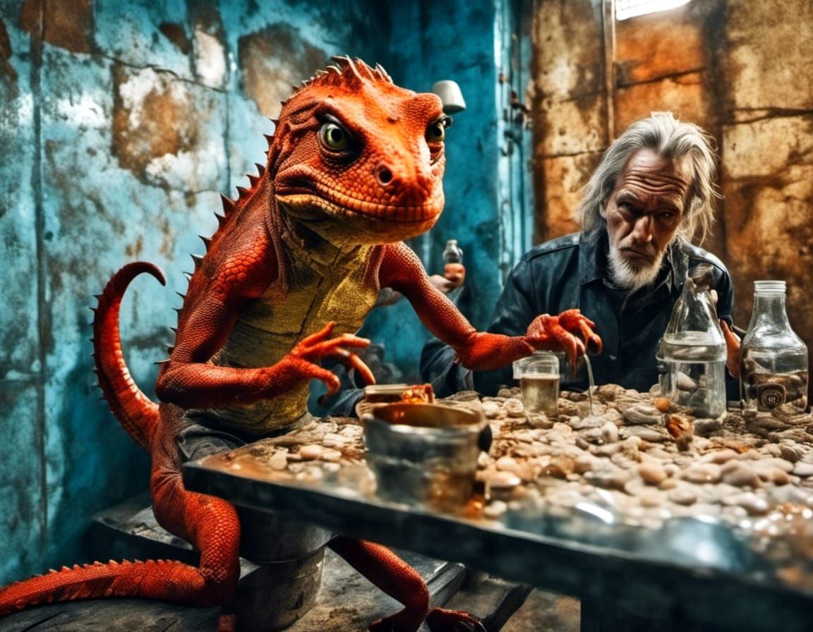 Lizard People Mixing Up The Prison Hooch