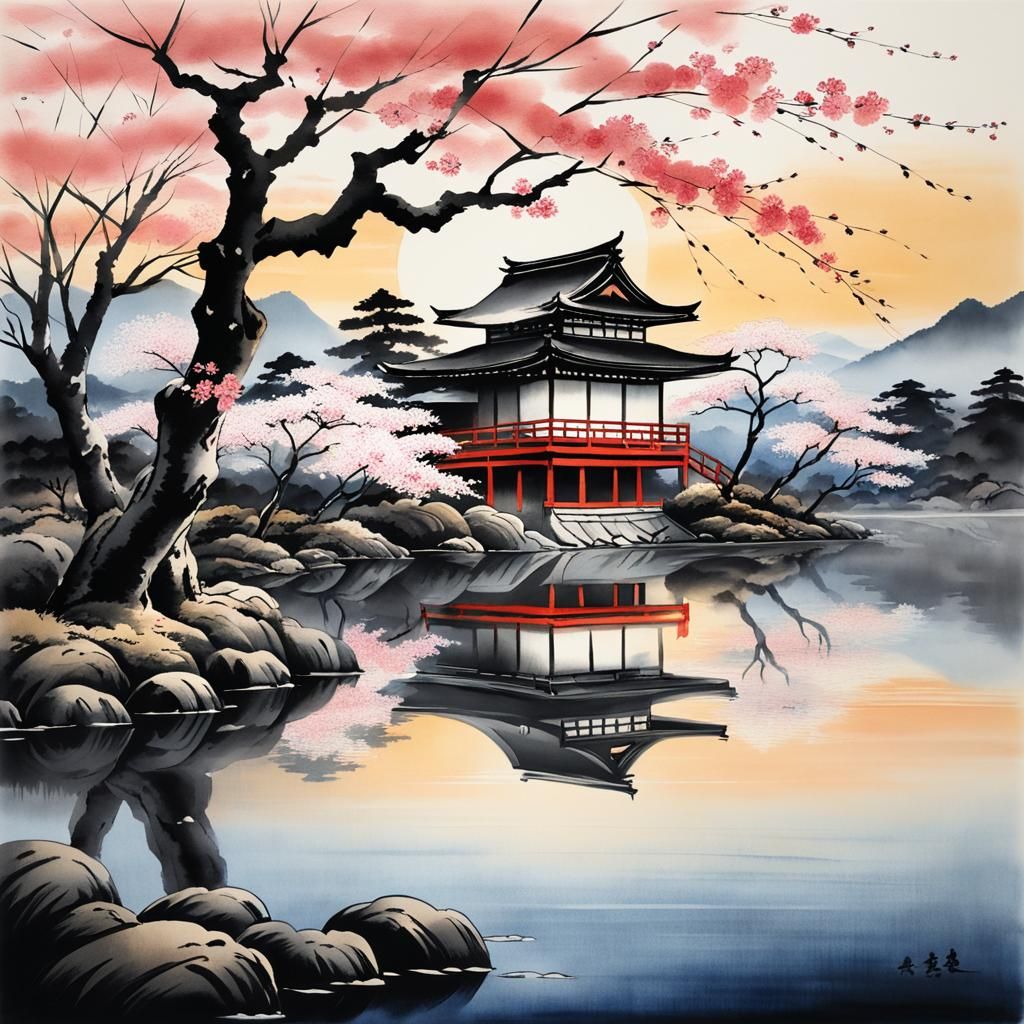 Experience the beauty of ancient original sumi-e